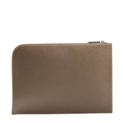 PORTADOCUMENTI TAUPE In pelle con cinturino