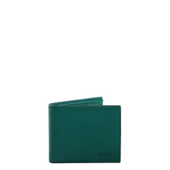 PORTAFOGLIO ORIZZONTALE VERDE SCURO In pelle martellata