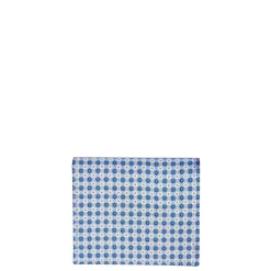 PORTAFOGLIO PICCOLO AZZURRO In seta e pelle