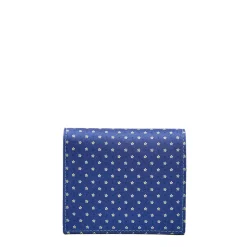 PORTAFOGLIO PICCOLO BLU In seta e pelle