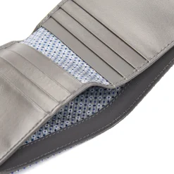 PORTAFOGLIO PICCOLO GRIGIO SCURO In seta e pelle