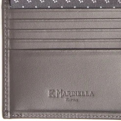 PORTAFOGLIO PICCOLO GRIGIO SCURO In seta e pelle