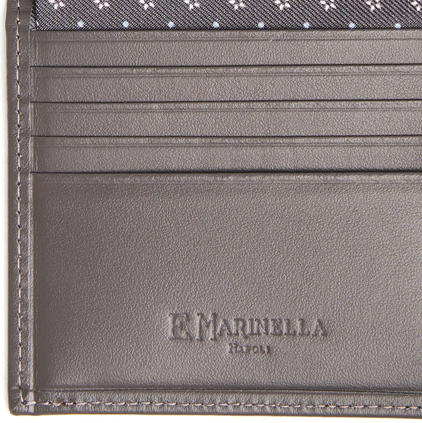 PORTAFOGLIO PICCOLO GRIGIO SCURO In seta e pelle