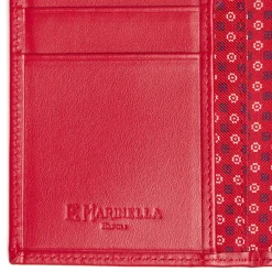 PORTAFOGLIO VERTICALE ROSSO In seta e pelle