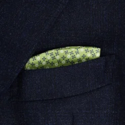 PORTAOCCHIALI VERDE CHIARO In seta stampata a mano