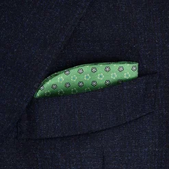 PORTAOCCHIALI VERDE CHIARO In seta stampata a mano