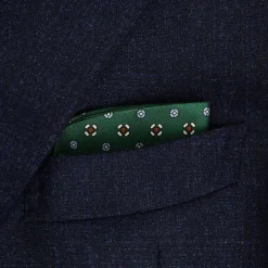 PORTAOCCHIALI VERDE SCURO In seta stampata a mano