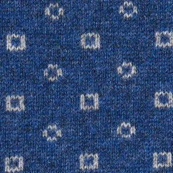 SCALDACOLLO BLU E GRIGIO MICROFANTASIA In cashmere