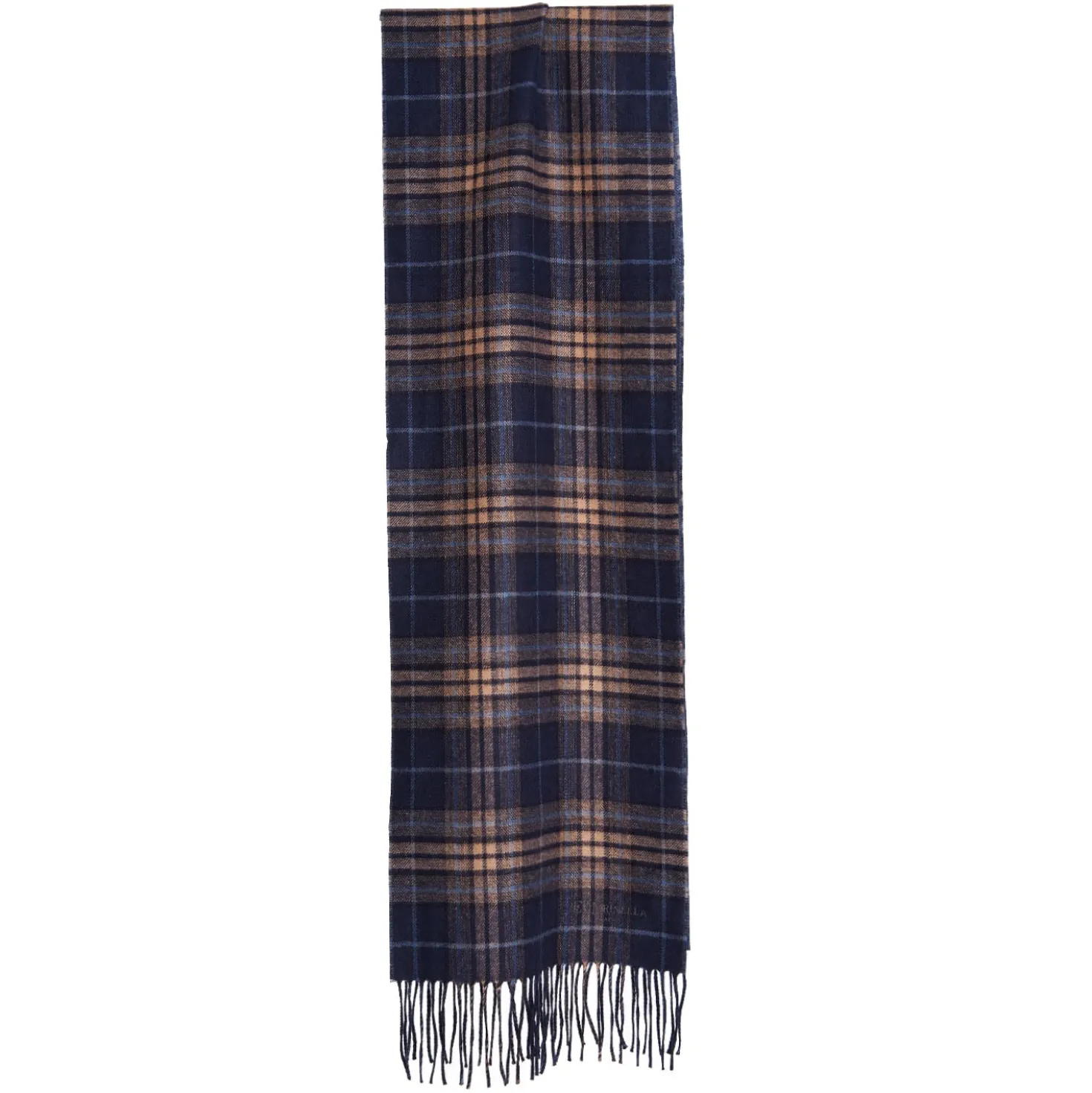 SCIARPA BICOLOR BLU IN SETA E CASHMERE Check