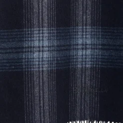 SCIARPA BICOLOR BLU SCURO IN SETA E CASHMERE Check