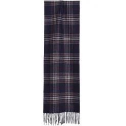 SCIARPA BICOLOR BLU SCURO IN SETA E CASHMERE Check