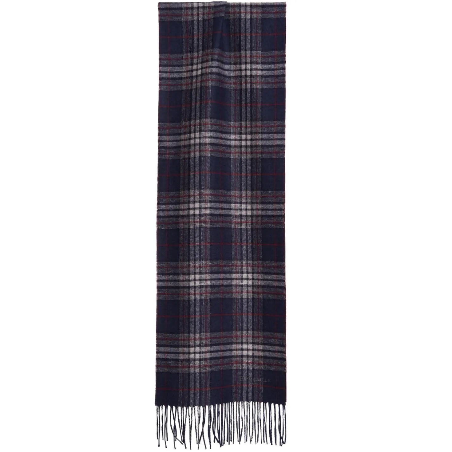 SCIARPA BICOLOR BLU SCURO IN SETA E CASHMERE Check
