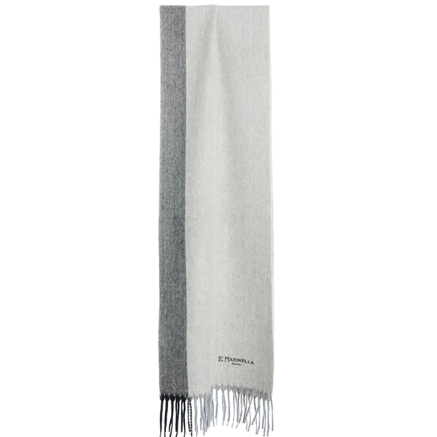 SCIARPA BICOLOR GRIGIO CHIARO IN LANA E CASHMERE Tinta unita