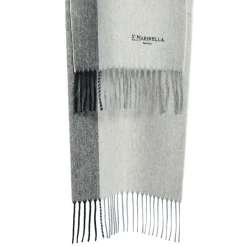 SCIARPA BICOLOR GRIGIO CHIARO IN LANA E CASHMERE Tinta unita