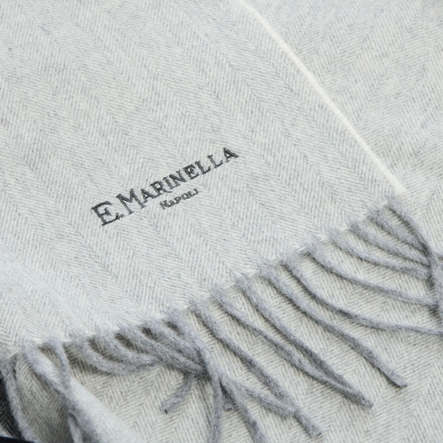 SCIARPA BICOLOR GRIGIO CHIARO IN LANA E CASHMERE Tinta unita