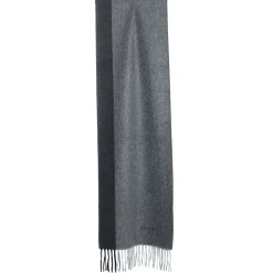 SCIARPA BICOLOR GRIGIO SCURO IN LANA E CASHMERE Tinta unita