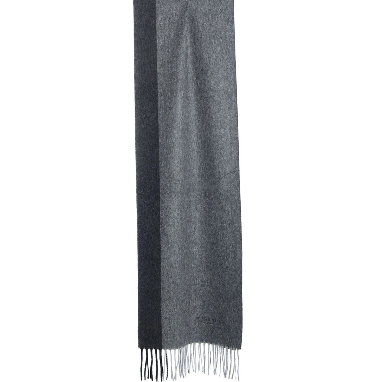 SCIARPA BICOLOR GRIGIO SCURO IN LANA E CASHMERE Tinta unita