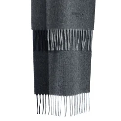 SCIARPA BICOLOR GRIGIO SCURO IN LANA E CASHMERE Tinta unita