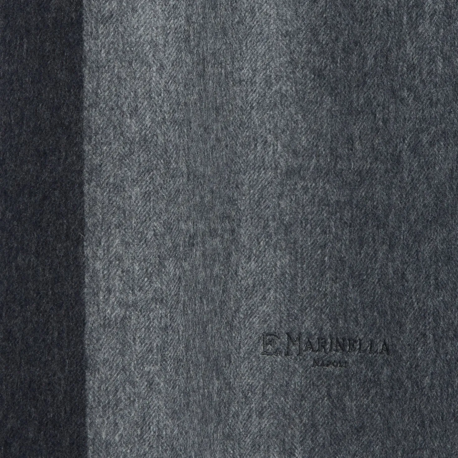 SCIARPA BICOLOR GRIGIO SCURO IN LANA E CASHMERE Tinta unita