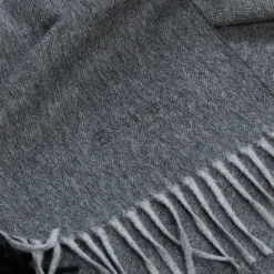 SCIARPA BICOLOR GRIGIO SCURO IN LANA E CASHMERE Tinta unita