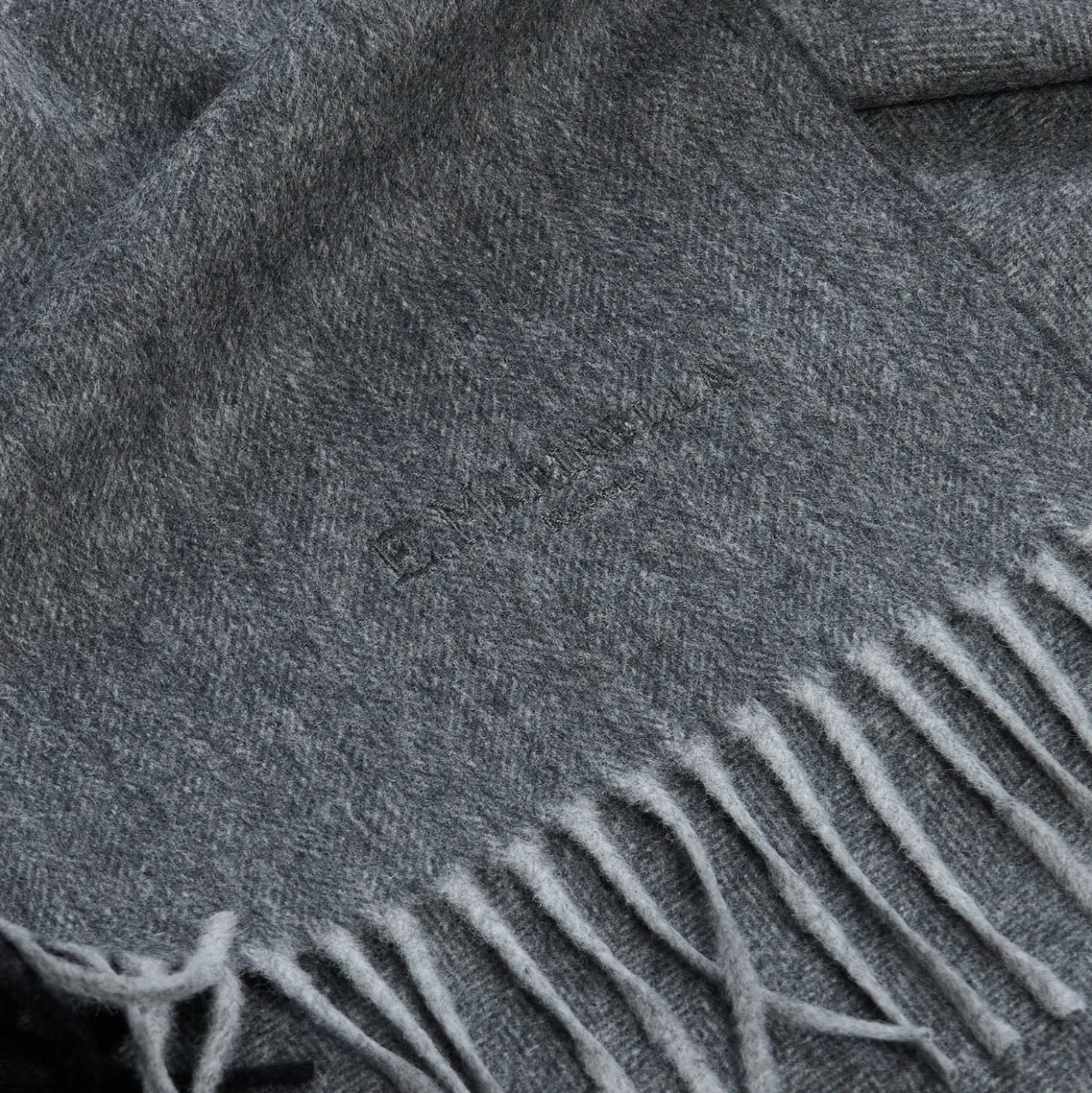 SCIARPA BICOLOR GRIGIO SCURO IN LANA E CASHMERE Tinta unita