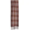 SCIARPA BICOLOR MARRONE IN SETA E CASHMERE Check