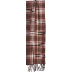 SCIARPA BICOLOR MARRONE IN SETA E CASHMERE Check
