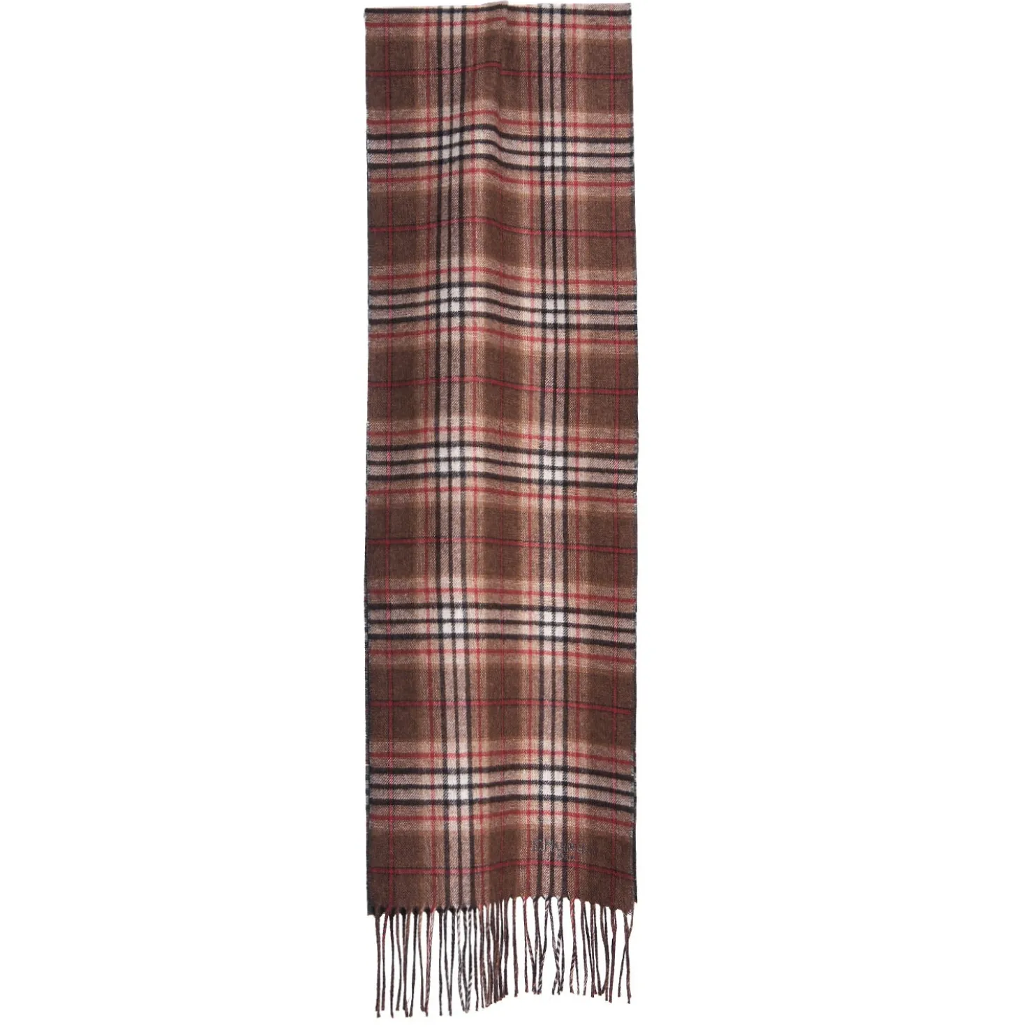 SCIARPA BICOLOR MARRONE IN SETA E CASHMERE Check