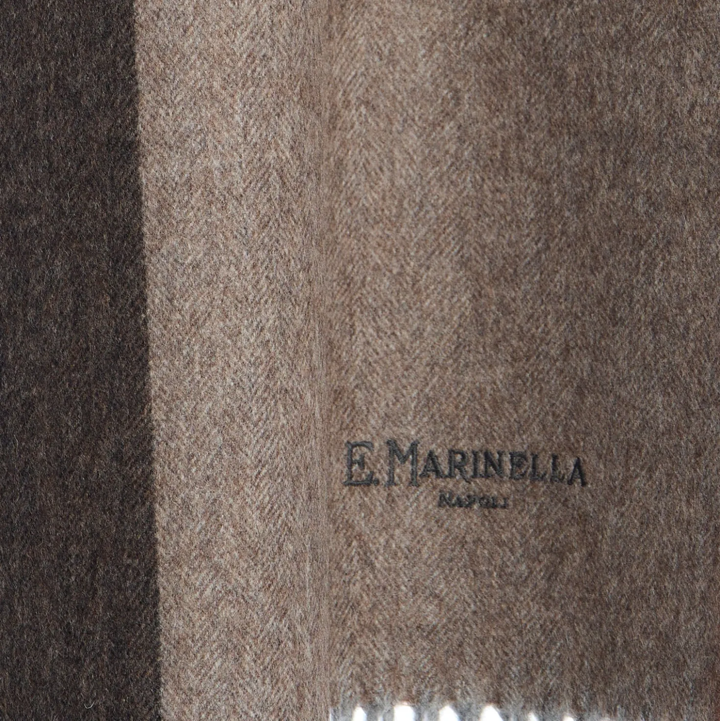 SCIARPA BICOLOR MARRONE IN LANA E CASHMERE Tinta unita