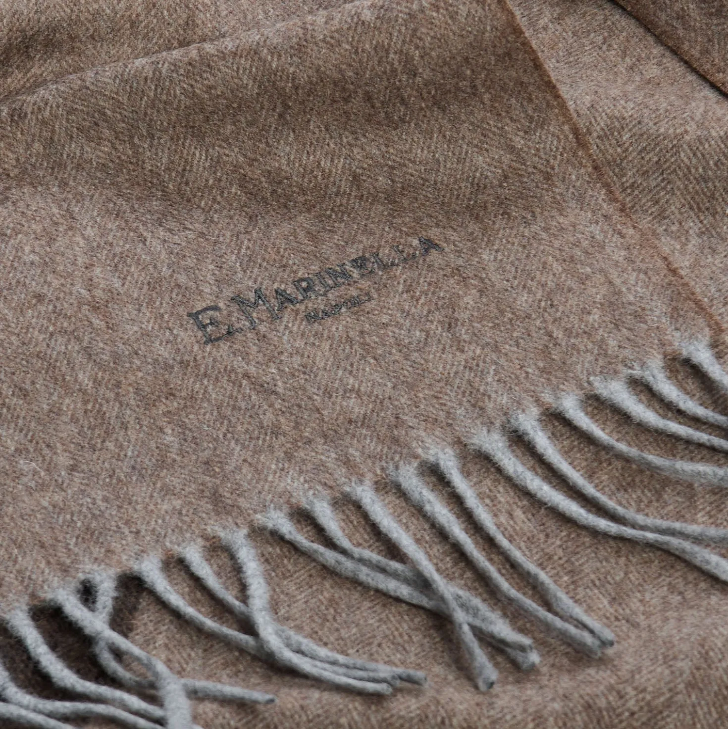 SCIARPA BICOLOR MARRONE IN LANA E CASHMERE Tinta unita