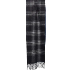 SCIARPA BICOLOR NERA IN SETA E CASHMERE Check