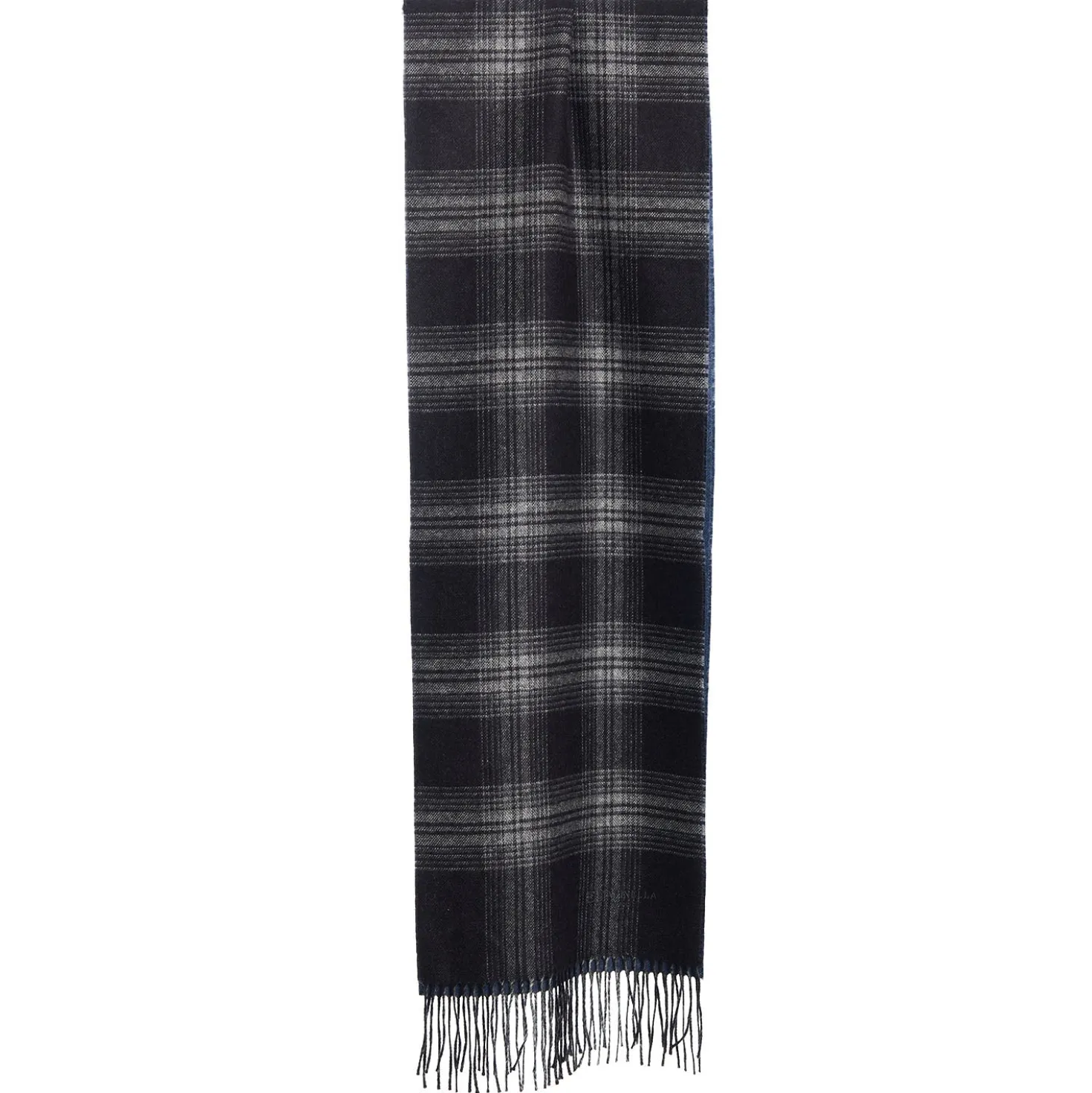 SCIARPA BICOLOR NERA IN SETA E CASHMERE Check