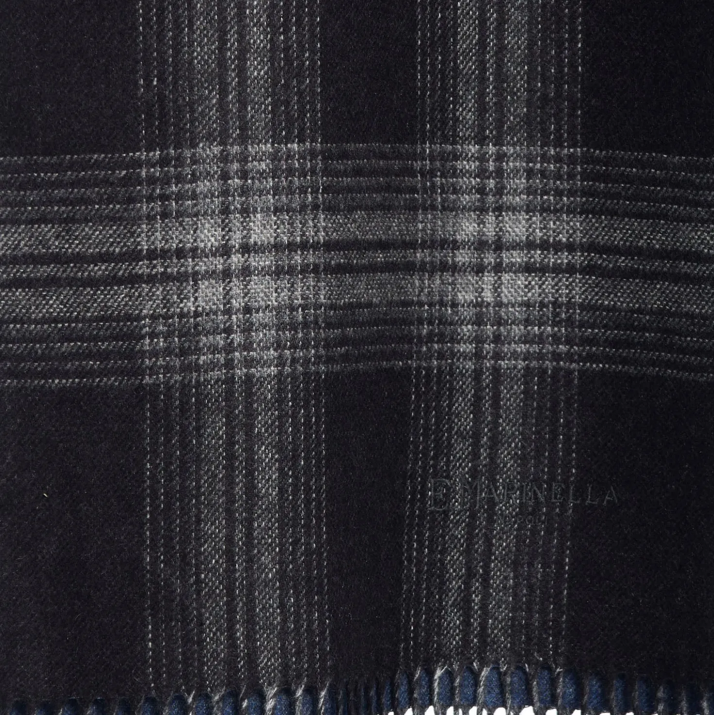 SCIARPA BICOLOR NERA IN SETA E CASHMERE Check
