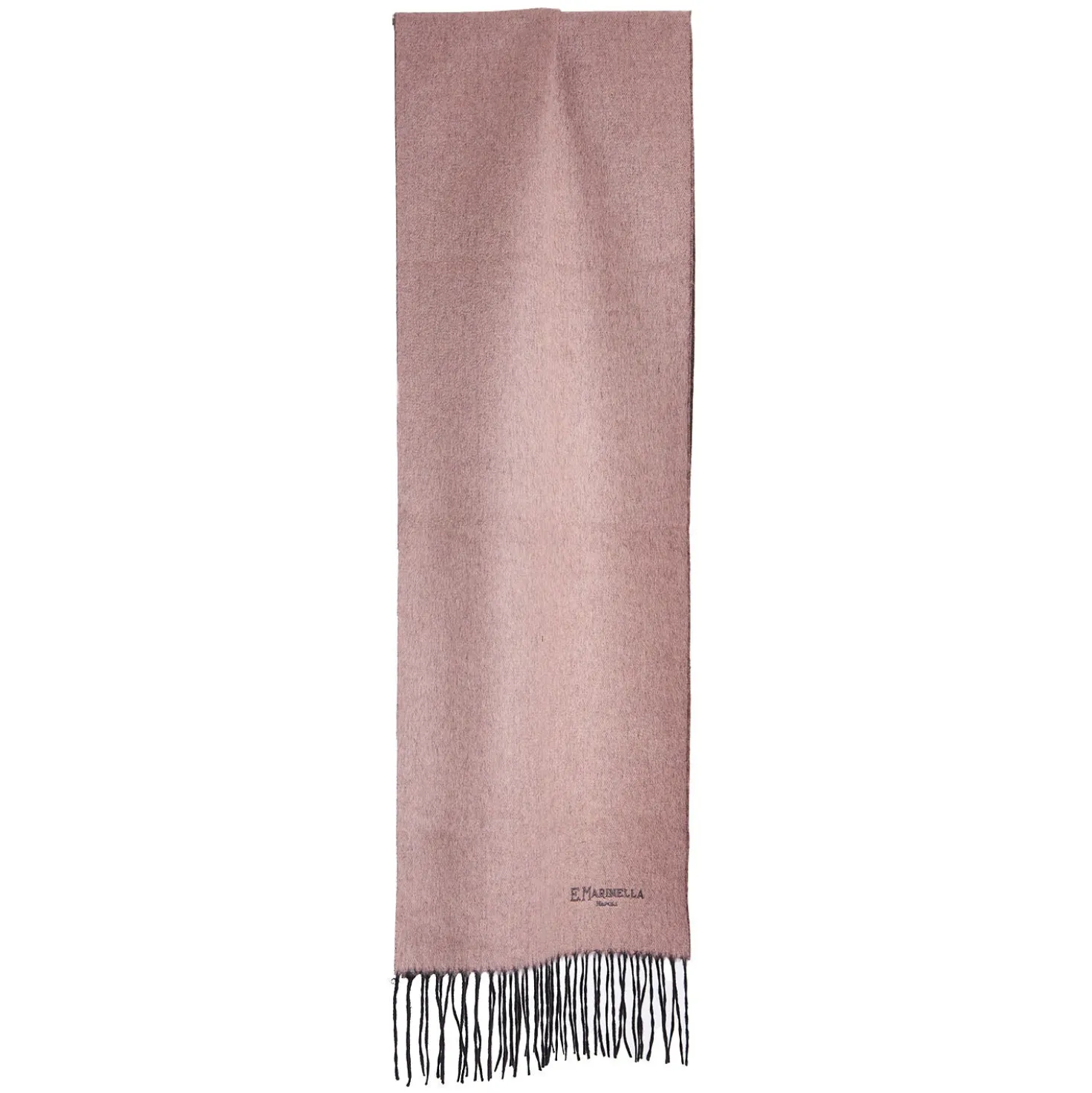 SCIARPA BICOLOR ROSA E MARRONE SCURO IN SETA E CASHMERE Tinta unita