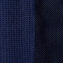SCIARPA BLU SCURO IN LANA E SETA Pied de poule e pois