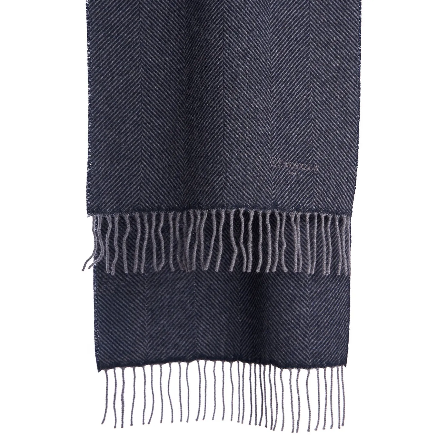 SCIARPA COLOR BLU SCURO In cashmere