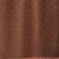 SCIARPA LOGO EM MARRONE CHIARO In lana e cashmere