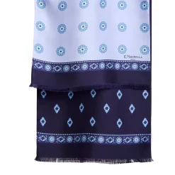 SCIARPA TUBOLARE AZZURRA IN SETA TWILL Geometric harmony