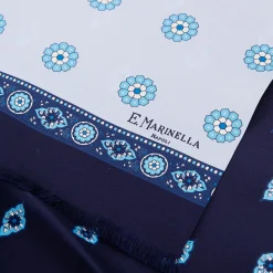 SCIARPA TUBOLARE AZZURRA IN SETA TWILL Geometric harmony