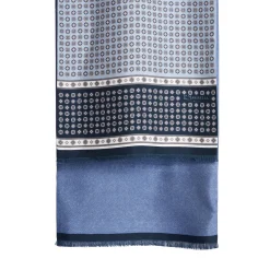 SCIARPA TUBOLARE AZZURRA IN SETA TWILL Busy pattern