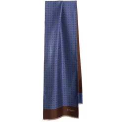 SCIARPA TUBOLARE AZZURRO POLVERE IN SETA TWILL Classic daisy