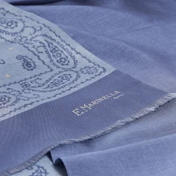 SCIARPA TUBOLARE AZZURRO POLVERE IN SETA TWILL Paisley
