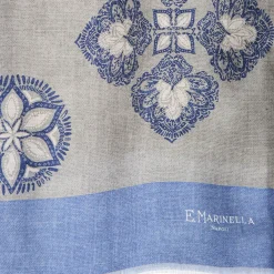 SCIARPA TUBOLARE BEIGE IN SETA TWILL Busy pattern