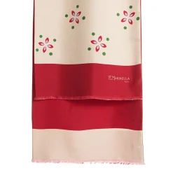SCIARPA TUBOLARE BEIGE IN SETA TWILL Pois e fiori