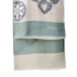 SCIARPA TUBOLARE BEIGE IN SETA TWILL Busy pattern