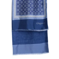 SCIARPA TUBOLARE BLU IN SETA TWILL Busy pattern