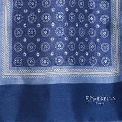 SCIARPA TUBOLARE BLU IN SETA TWILL Busy pattern
