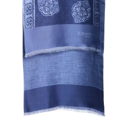 SCIARPA TUBOLARE BLU IN SETA TWILL Classic daisy