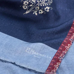 SCIARPA TUBOLARE BLU SCURO IN SETA TWILL Paisley pattern