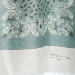 SCIARPA TUBOLARE VERDE CHIARO IN SETA TWILL Busy pattern